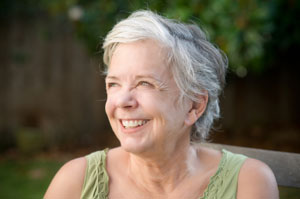 Woman with gray hair