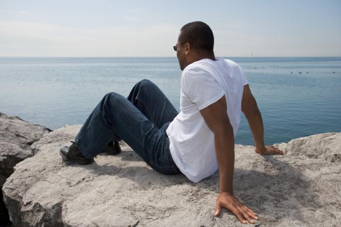 Man sitting in sun