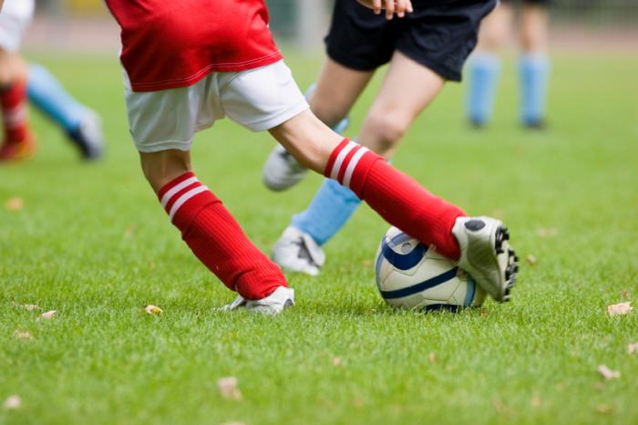 Children playing football