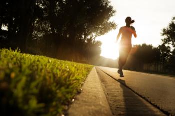 runner on a road