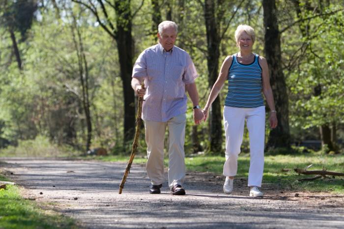 Seniors walking