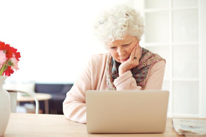 Senior woman using computer