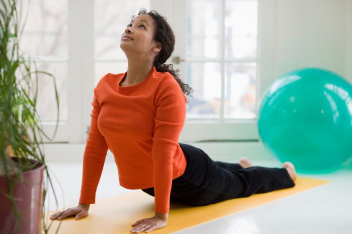 young woman in yoga pose